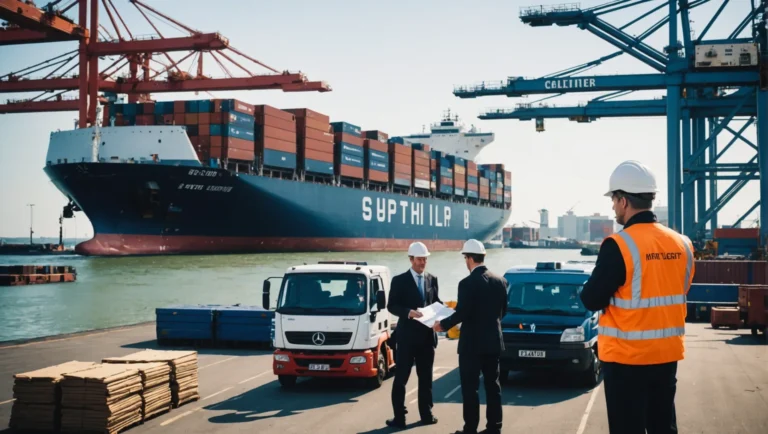 Container ship and freight forwarder discussing shipping strategies