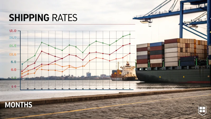 Graph showing shipping rates fluctuations across seasons