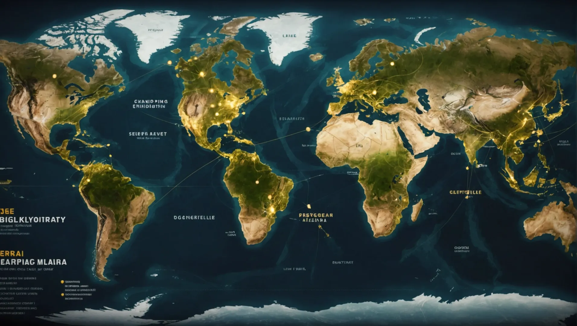 A world map with highlighted shipping routes and factors to consider