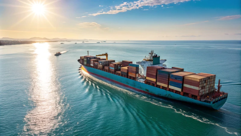 A cargo ship with colorful containers sailing on blue waters