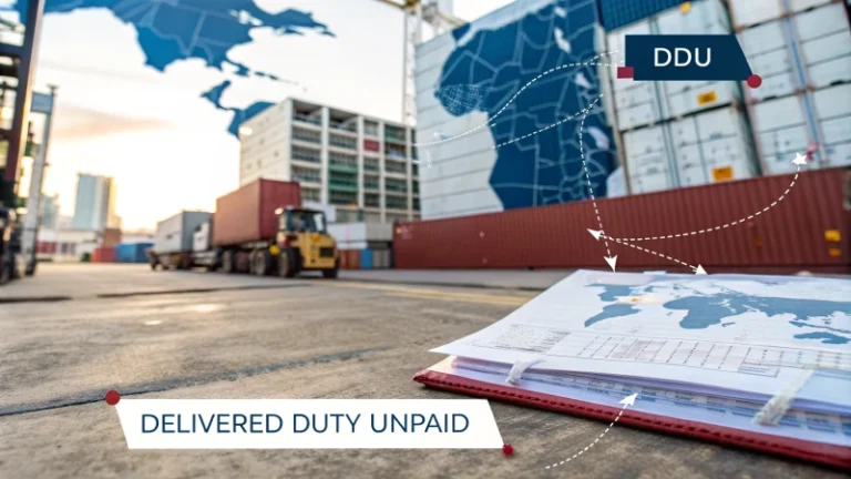 Flowchart illustrating Delivered Duty Unpaid concept in international shipping