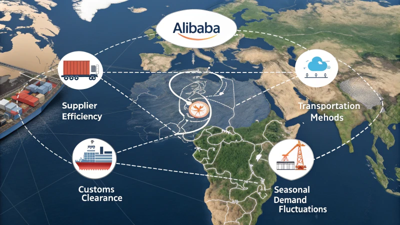 Infographic on production times influencing factors on Alibaba