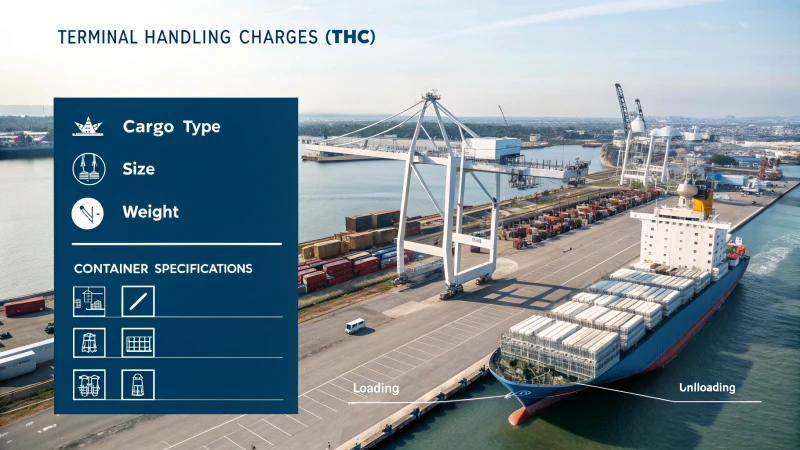 Infographic on terminal handling charges in shipping logistics