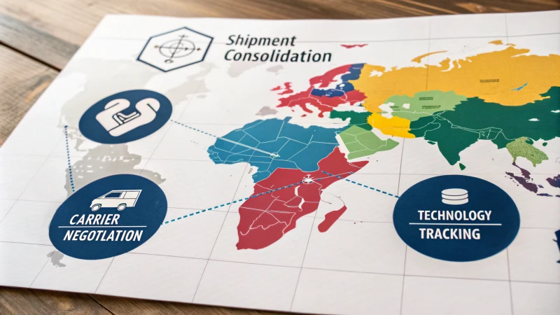 Infographic illustrating strategies for saving on international shipping costs