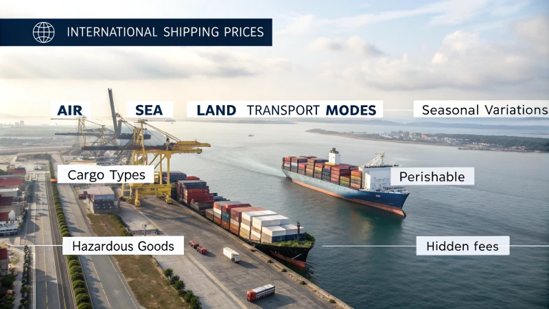 Infographic on international shipping price factors