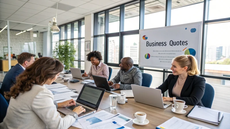 A modern conference room with professionals engaged in a meeting