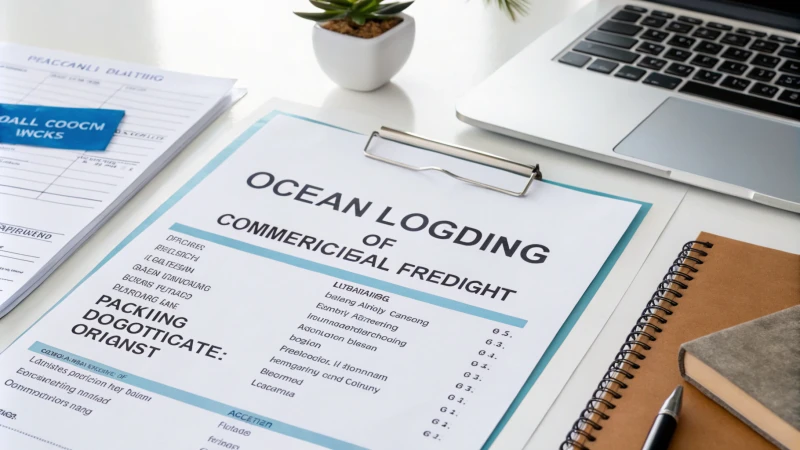 A clean office desk with essential shipping documents arranged neatly.