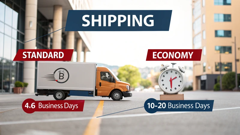 Infographic comparing standard and economy shipping options