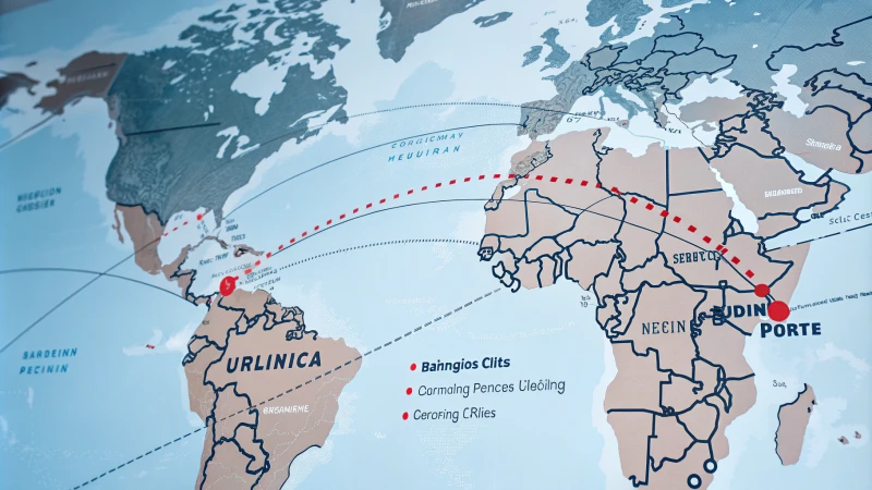 Detailed shipping routes map