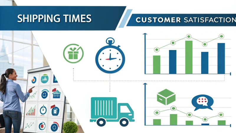 Infographic showing the relationship between shipping times and customer satisfaction in e-commerce.