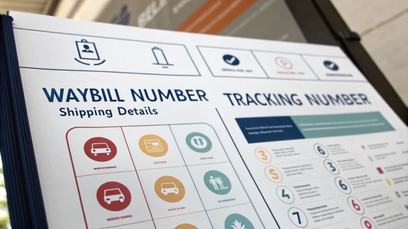 Infographic comparing waybill number and tracking number